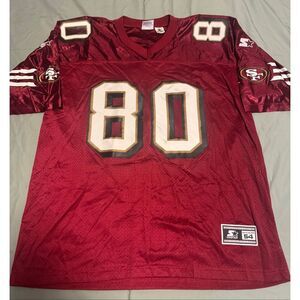 SF 49ers Size 2XL Starter Jerry Rice Jersey QB Club Patch Vintage